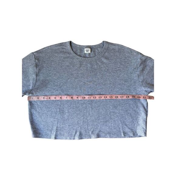 Aritzia Sunday Best Baby Relaxed waffle-knit longsleeve In Heather Gray - Picture 12 of 13